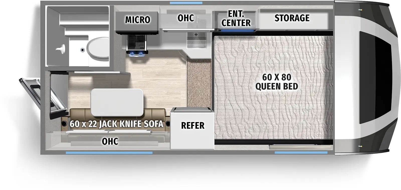 Backpack Truck Camper HS-750 Floorplan